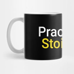 Practicing Stoicism White Yellow Mug